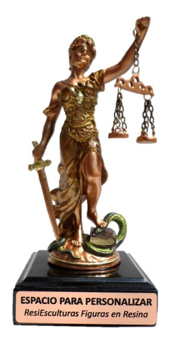 Dama Diosa De Justicia Personalizada 21cm Themis Abogados Pi