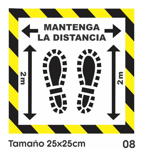 Vinilos Calcos Para Piso Distanciamiento Social X 3 + Regalo