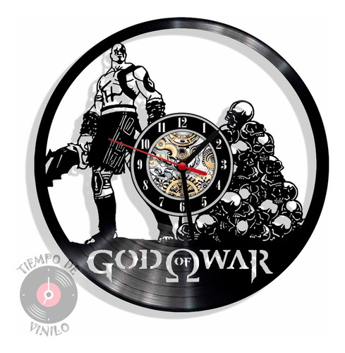 Reloj De Pared Elaborado En Disco Lp God Of War Ref.01