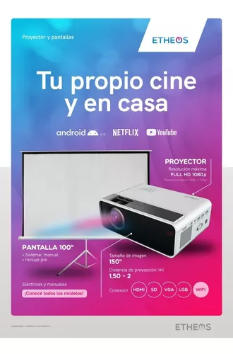 PANTALLA PARA PROYECTOR ETHEOS 100 + TRIPODE PPTRP100