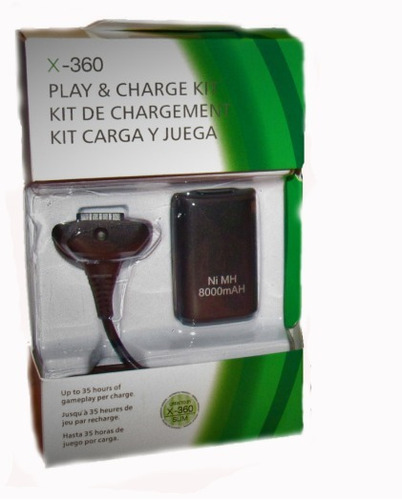 . Kit Carga Y Juega Xbox 360, Batería 7200mah Y Cable Cargad