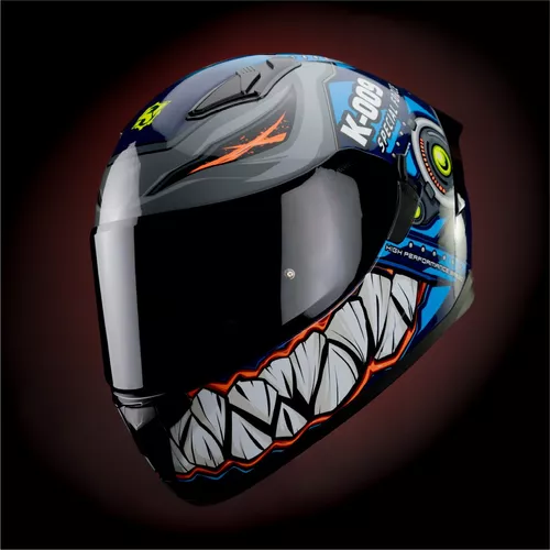 Casco Integral Azul Celeste Moto Orthrus / Dot / Mica Visor