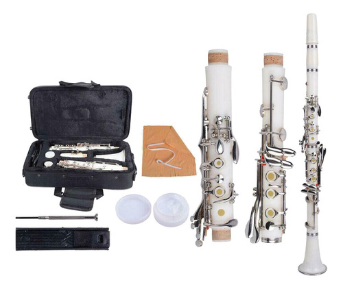 17 Teclas Si Bemol Clarinete Con Estuche, Cañas, Guantes,