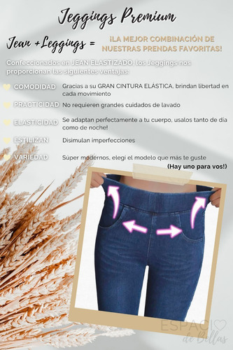 Imagen 2 de 7 de Jeggings Premium! - Jean Calza Sin Botón Talles Reales 36 A 50 - Art. O30 - Espacio De Bellas!