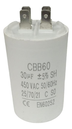 Capacitor Cbb60 30f 450 Vac 50/60 Hz