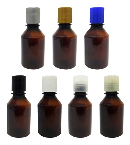 40 Frascos Plásticos Âmbar Pet 150ml C/ Tampa Disktop Far
