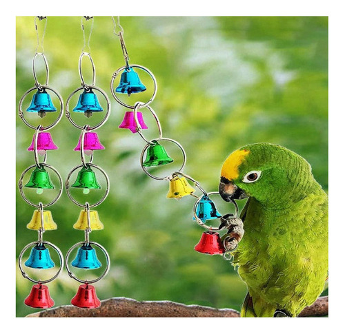 Parrot Toy Activity Bells, Juguete Para Pájaros, Colorido Pa Color A