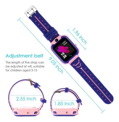 Reloj Inteligente Rosa Con Localizador Lbs Y Llamada Sos Par