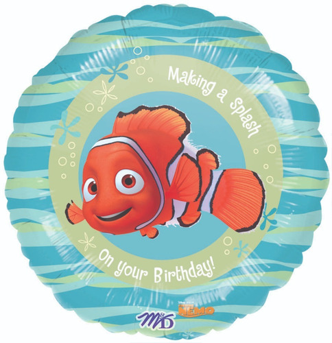 8 Balões Metalizados Nemo 22cm Ref:0992509  8 Balões+varetas