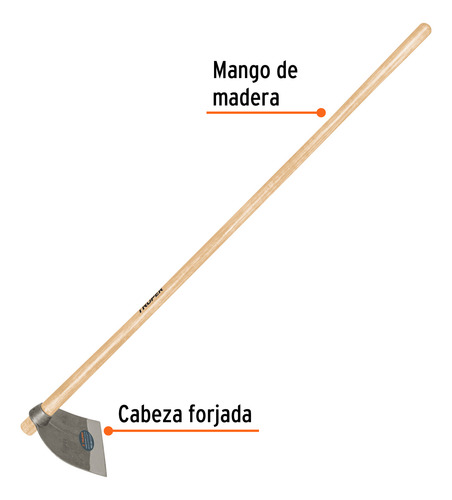 Azadón Lane No.3 De 2.1 Lb Con Mango Madera De 54, Truper.