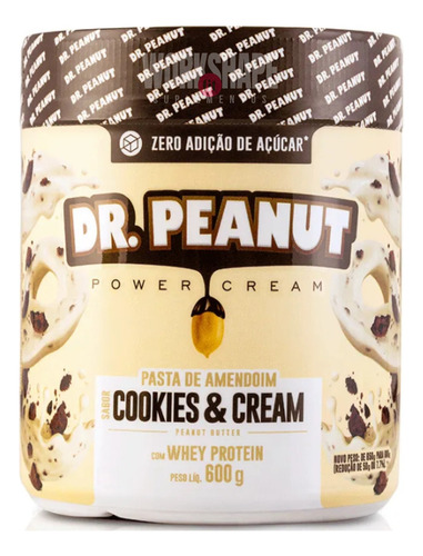 Pasta Dr. Peanut Cookies 600g Com Whey Protein Isolado