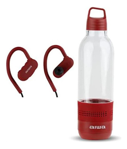 Botella De Agua Aiwa Con Altavoz Y Paquete De Auriculares -