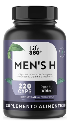 Suplemento Crecimiento Cabello Hombre Life 360+ 220 Caps Sabor No Saborizado