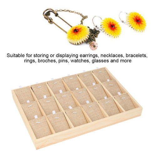Jewelry Storage Case Wooden Velvet Display Tray Show For