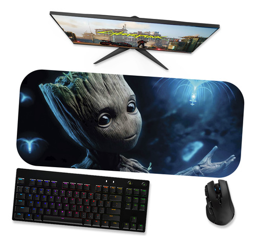 Mouse Pad Gamer 70x30cm - Guardiões Da Galáxia Baby Groot 1