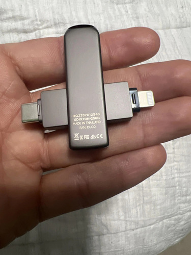 Sandisk Pendrive 256gb Ixpand Drive Luxe Lighting + Usb-c