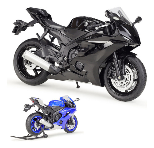 Welly Yamaha Yzf R6 Miniatura Metal Moto Con Soporte 1/12