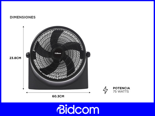 Ventilador Turbo 18 Liliana Vtf18p 5 Aspas 3 Velocidades