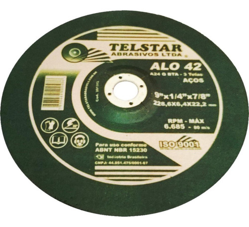 Disco Desbaste Telstar Ferro 9''  301312./ Kit Com 5
