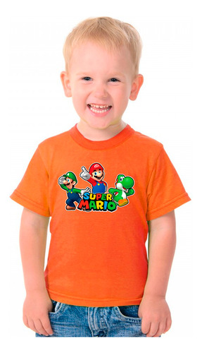 Polera Super Mario Colorido Luigi Yoshi Niños/niña/jovenes