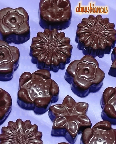 20 Bombones Flores Chocolate Macizos Mesa Dulce Decoracion