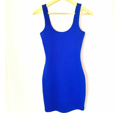 Vestido Corto Elasticado Azul H&m Divided Talla 32 Usado