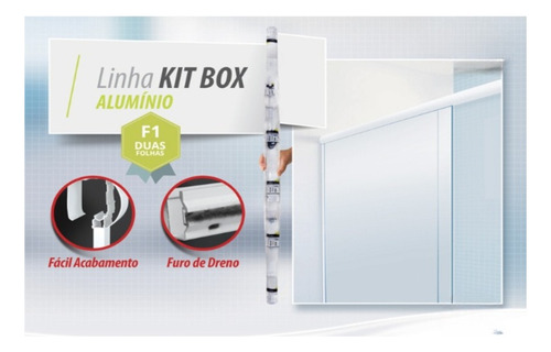 Kit Box F1 Perfis Acessórios P/ Vidro De 08mm Vão 1,20 Mts Armação Bronze