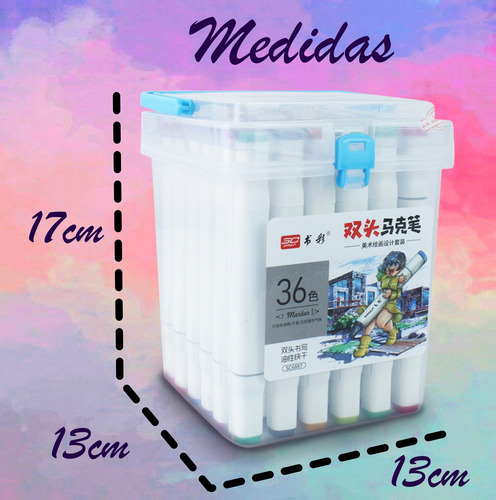 Imagen 2 de 8 de Set 36 Plumones Profesional Doble Punta Pantone Rotulador