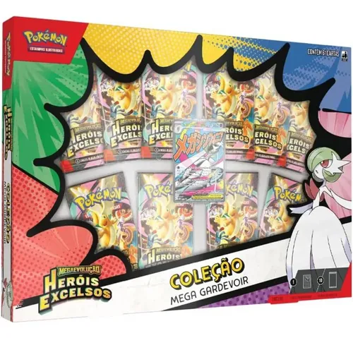 Cartas Pokémon Box Mega Gardevoir Ex 61 Unid Estratégico