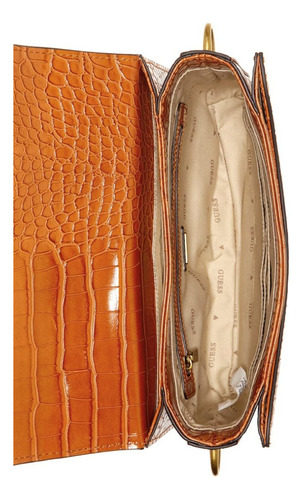 Bolsa Guess Estio Flap Textura Cocodrilo 100% Original Nueva