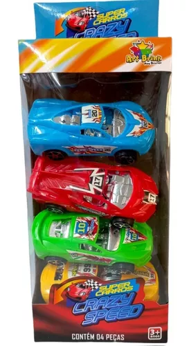 Kit 4 Carros De Corrida Sport Cores Sortidas Art Brink - Compre Agora -  Feira da Madrugada SP