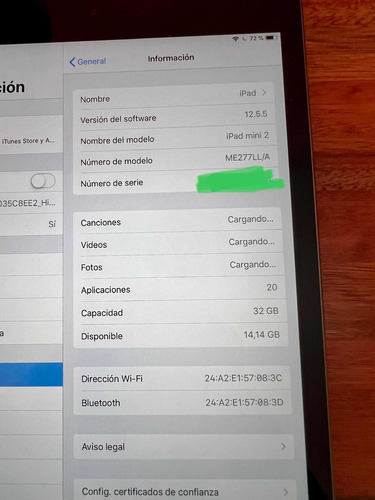 Imagen 5 de 5 de iPad Mini 2, Wifi, 32gb, Space Grace, Muy Buen Estado