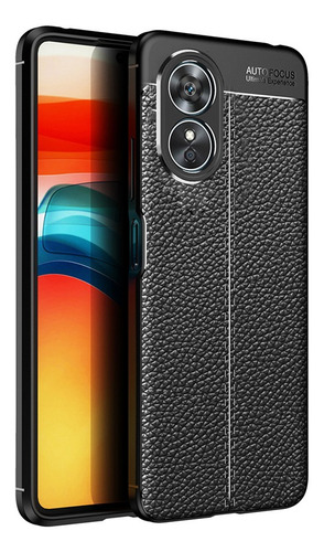 Funda De Piel Sintética Suave Para Oppo A17 Litchi