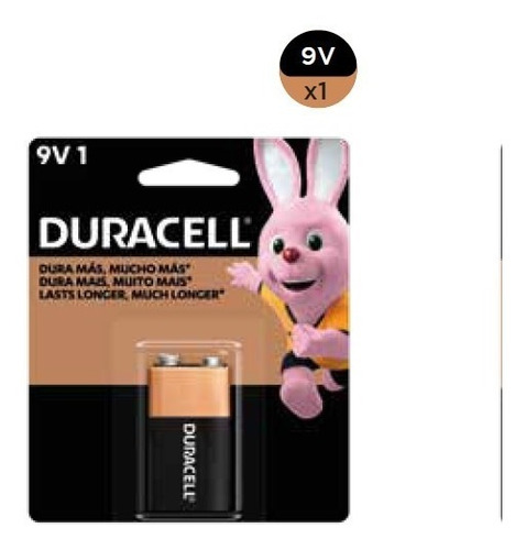 Pila Bateria 9v Duracell Alcalina - Blister 1 Unidad