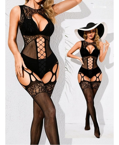 Body De Encaje Sensual Para Mujer Con Diseño Sin Espalda