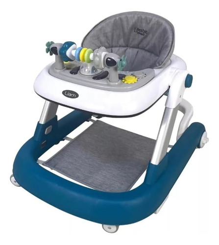 Andador pata pata Infanti 233FHN-805GRY con sonido y barra de empuje color celeste