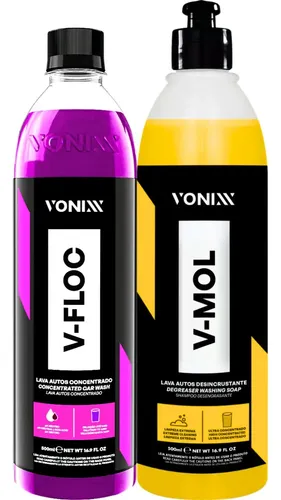 Kit Shampoo Automotivo Neutro Concentrado Vonixx V-Floc V-Mol 500ml