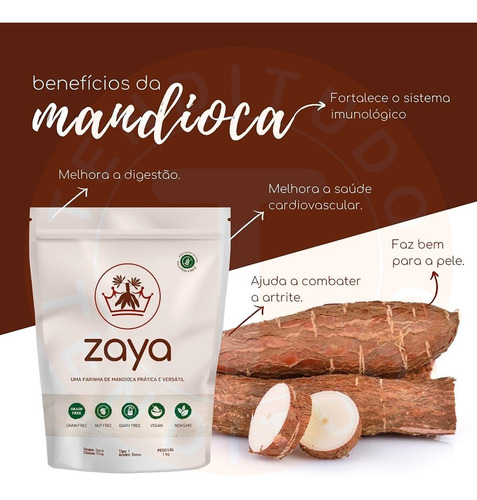Farinha De Mandioca Zaya Sem Glúten 10kg Food Service