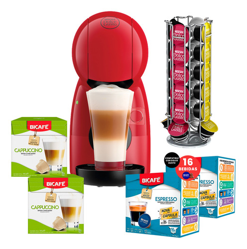 Cafetera Dolce Gusto Piccolo + 4 Cajas Bicafé Y Capsulero Ub