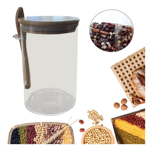 Recipientes De Vidrio Con Cuchara Suministros De Grande