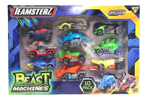 Auto Teamsterz Beast Machine Pack X10 Autitos Juguete Metal