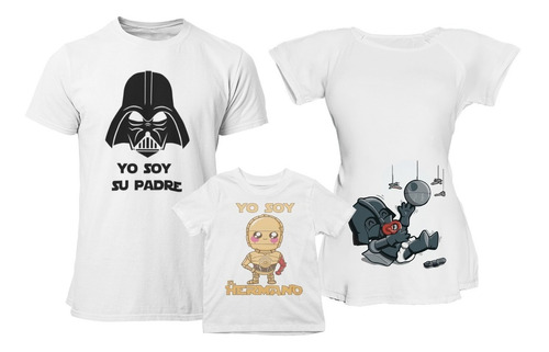 3 Pack Familia Embarazo Mamá Papá Hermano Mayor | Star Wars