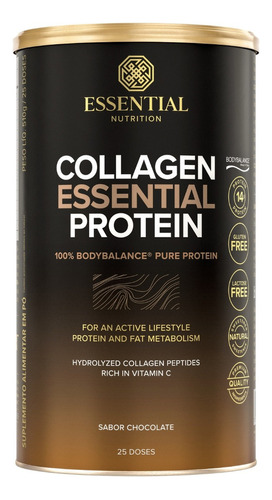 Collagen Essential Protein 457,5g Essential Nutrition Sabor Chocolate Trufado