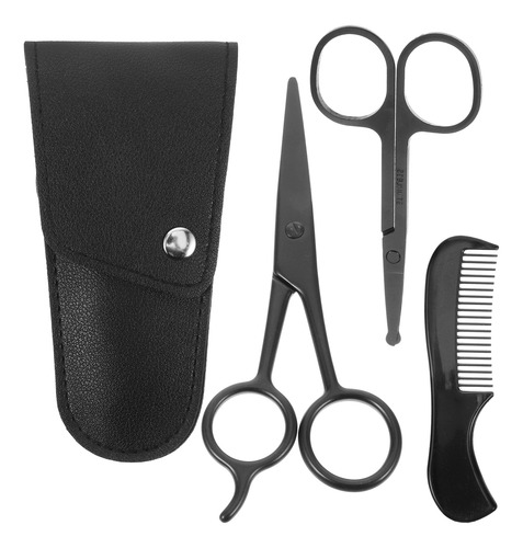 1 Set/4 Pcs Stainless Steel Mustache Trimming Shear Men Bear