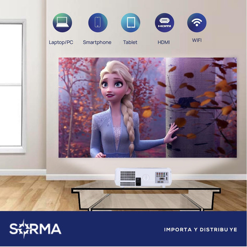 Imagen 8 de 10 de Proyector Portable Wifi Hdmi 3000 Lumens Hd 1080