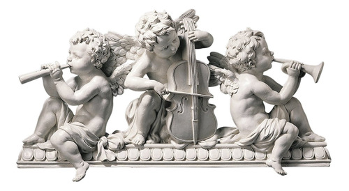 Design Toscano Notes Muscian Angels Pedimento Escultórico Pa