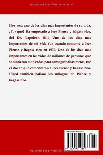 Piense Y Hagase Rico 1937 Edicion - Hill, Napoleon, De Hill, Napole. Editorial Independently Published En Español