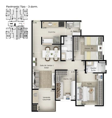 Imagem 25 de 27 de Apartamento Com 3 Dormitórios À Venda, 71 M² Por R$ 498.000,00 - Jardim Europa - Sorocaba/sp - Ap1908
