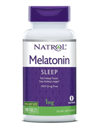 Melatonina Sleep 1 Mg Descanso Profundo 180 Tabletas Veganas