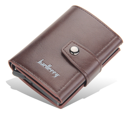 K Cartera Tarjetero De Cuero Para Hombre Con Protección Rfid